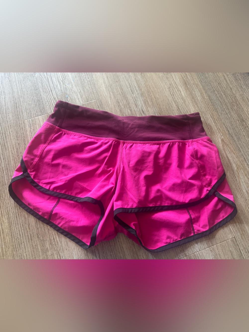 lululemon athletica Hot Pink Running Shorts with Dark Trim